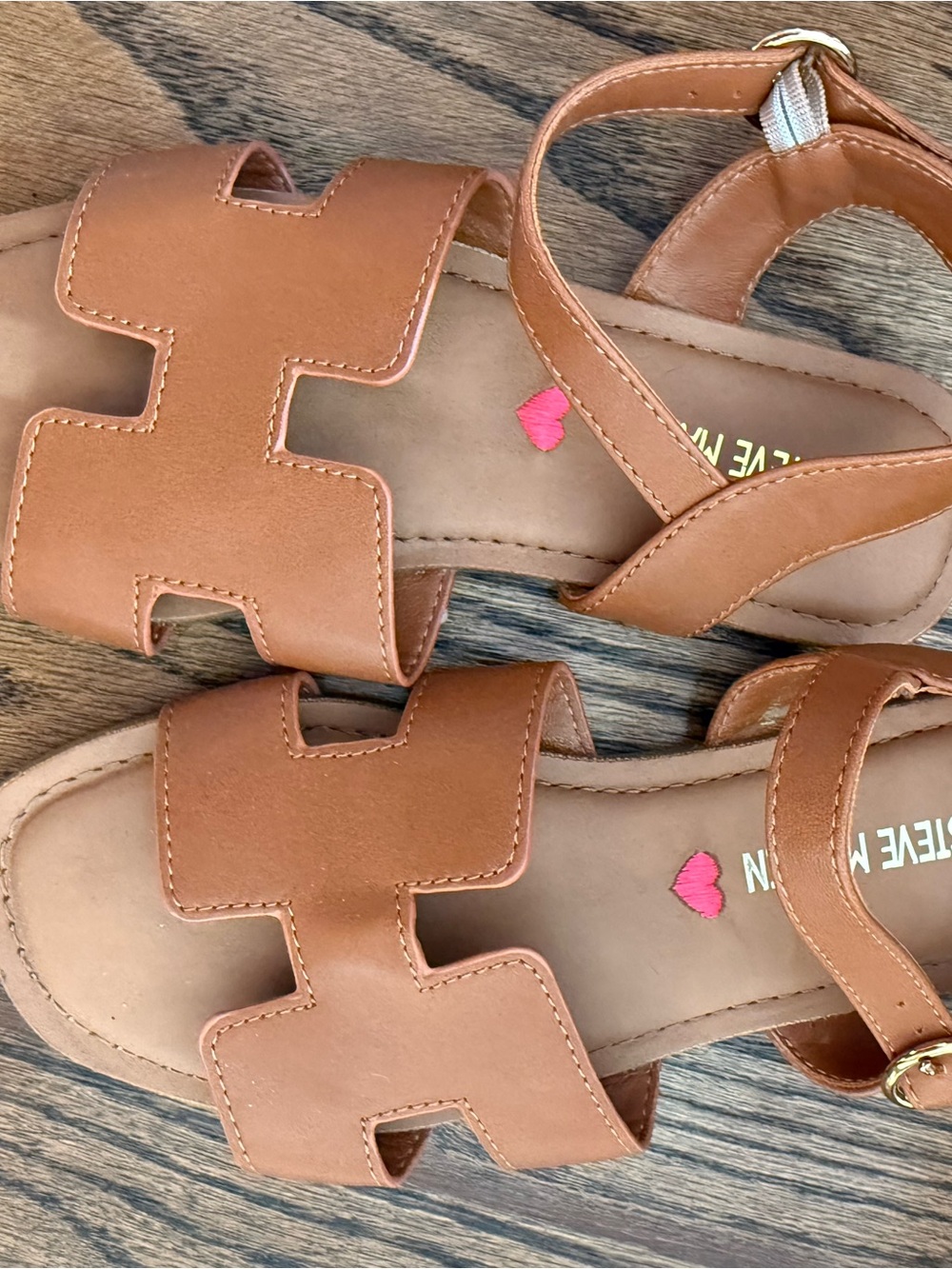Steve Madden Girls' Tan Strappy Open-Toe Sandals